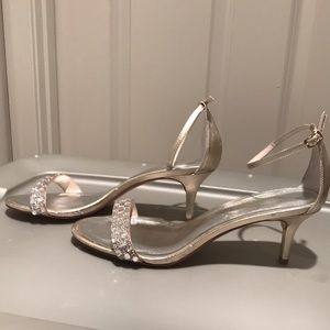 Caparros Gold Metallic Two-piece Evening Sandals